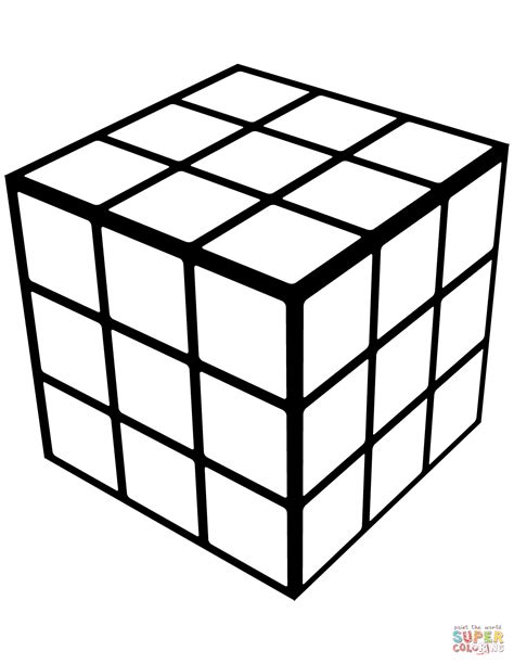 Rubik's Cube coloring page | Free Printable Coloring Pages