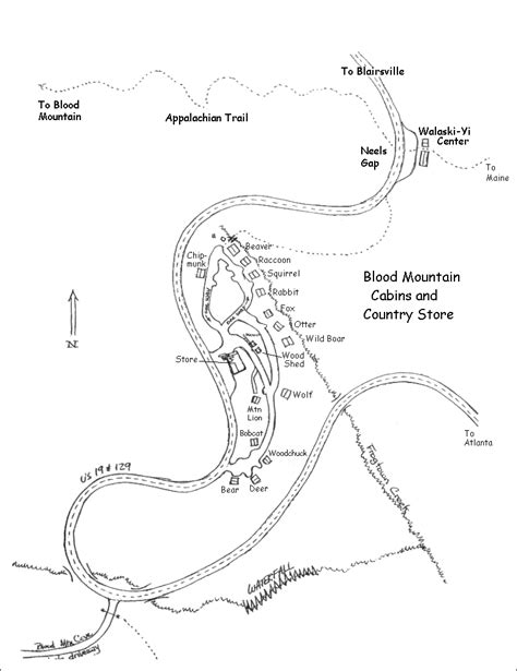 CABINS MAP | BLOOD MOUNTAIN