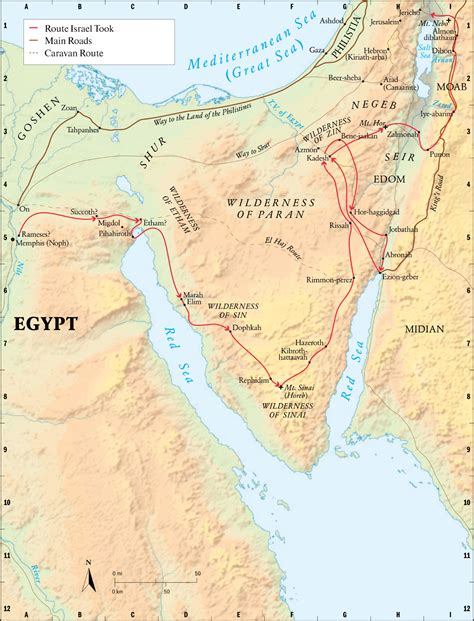 Old Testament Map Of Canaan And Egypt