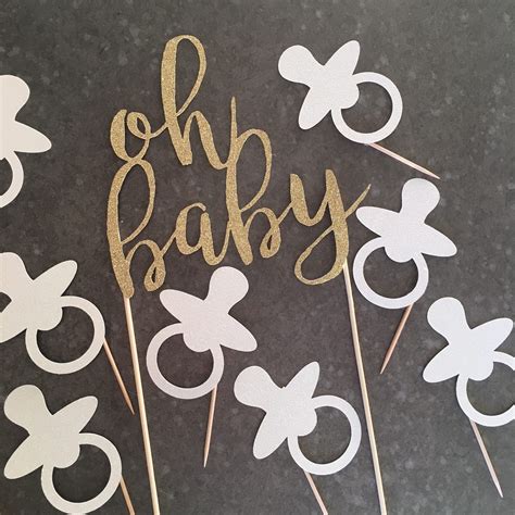 'Oh Baby' and Pacifier Cake Toppers - Coastal Kelder in 2024 | Cricut ...