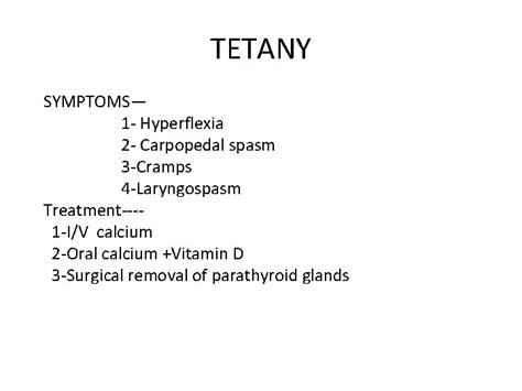 1 MUSCLE ENERGETICS TETANUS and TETANY Tetanus Neurological