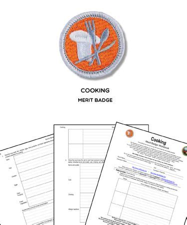 Cooking Merit Badge Worksheet & Requirements