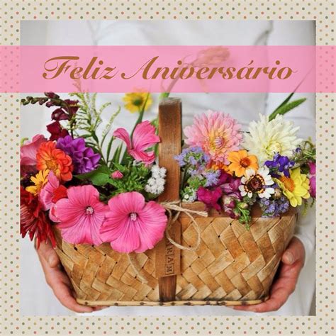 Feliz Aniversário | Feliz aniversário com flores, Feliz aniversário ...