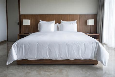 Premium Photo | Compact white bed with luxury mattress in hotel bedroom