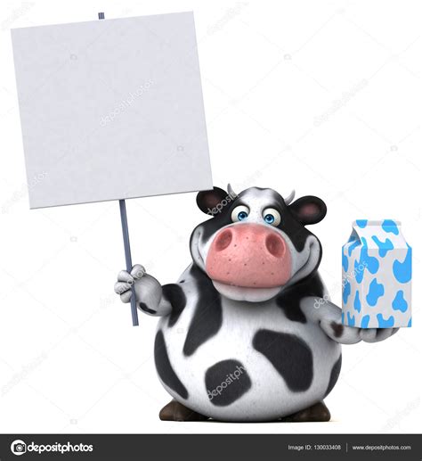 Funny cow holding milk Stock Photo by ©julos 130033408