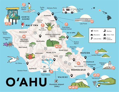 8 Oahu Maps with Points of Interest