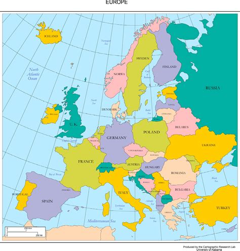 Map Of Europe Labeled