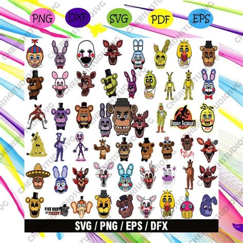 Fnaf Bundle Svg, Fnaf Svg, Five Nights At Freddy's Set, Freddy's Svg ...