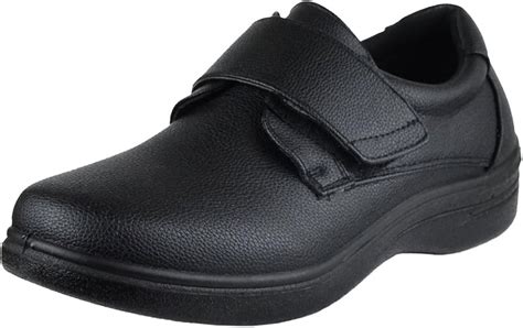 Amazon.com | Mens Dress Shoes Velcro Closure Walking Casual Oxford ...