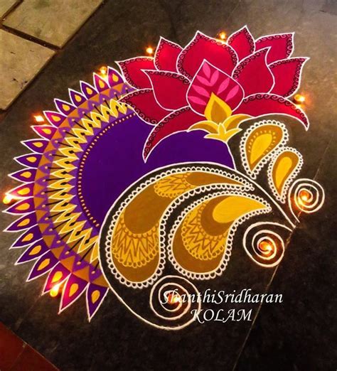 #lotus#pink#purple#yellow#mandala#kolam#rangoli More Easy Rangoli ...