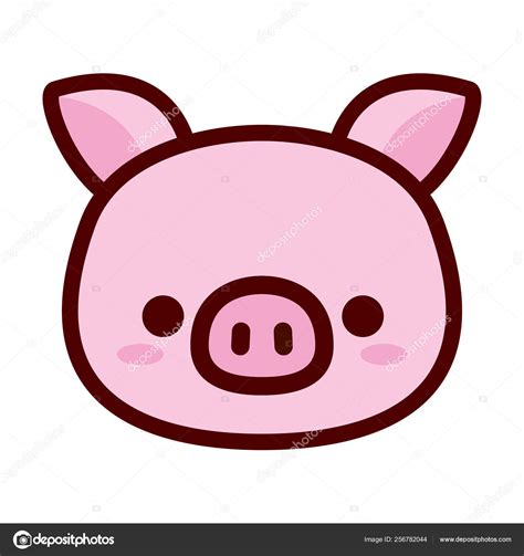 Cute Pig Face Isolated On White Background Stock Vector Image by ...