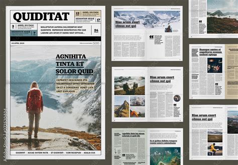 Outdoor and Travel Magazine Layout Stock Template | Adobe Stock