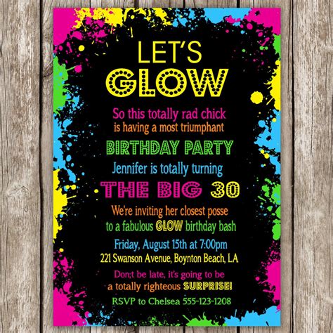 Free Printable Glow In The Dark Birthday Party Invitations - Free Printable