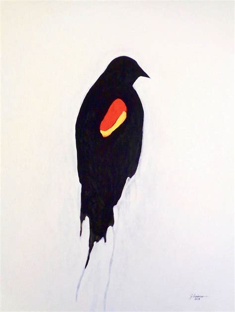 Red-winged Blackbird (the return) Painting by Joseph Laurro | Saatchi Art