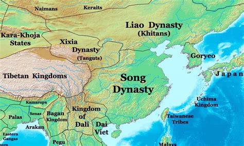 Song Dynasty Map, China, 1000 AD - Nations Online Project