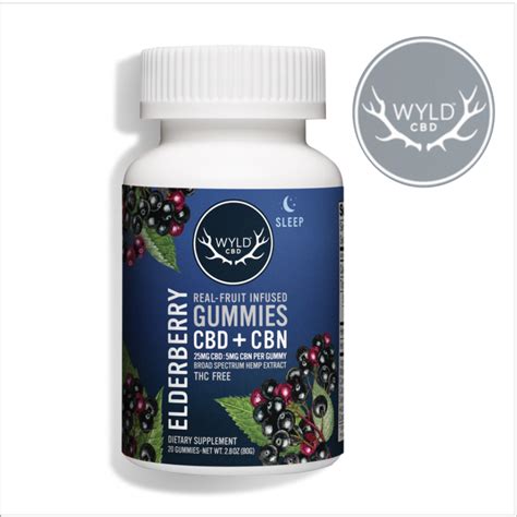 Wyld elderberry flavored CBD + CBN sleep gummies – Elevated State