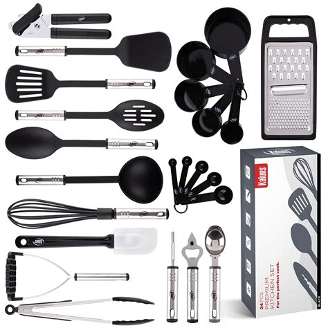 Buy Kitchen Utensil set - 24 Nylon Stainless Steel Cooking Supplies ...