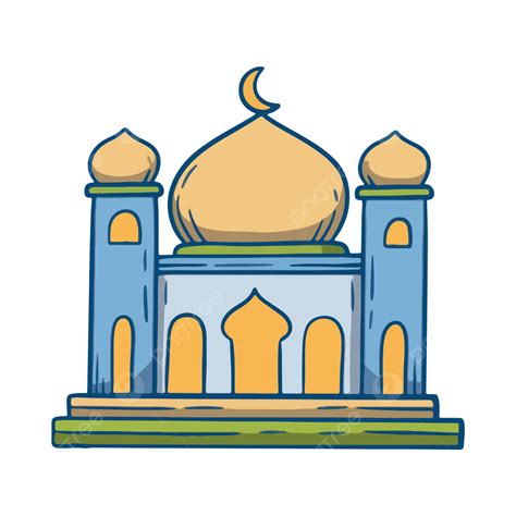 Cartoon Mosque Ramadan Stickers, Mosque, Ramadan, Islamic PNG and ...