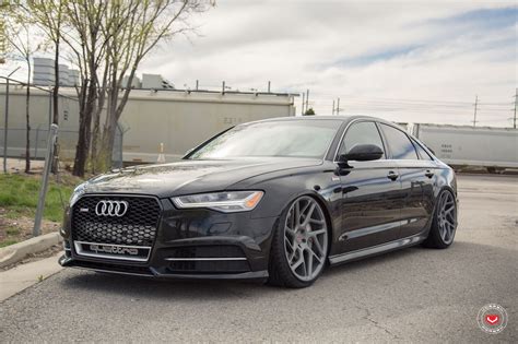 Blend of Style and Elegance Black Audi A6 Quattro on Grey Forged Rims ...