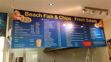 Menu boards for Perth Fish & Chips shop | Perth Graphics Centre