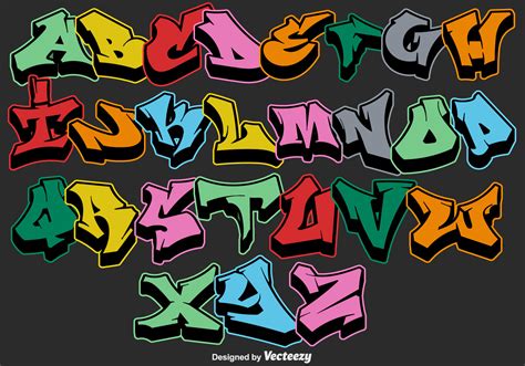 Vector letras de alfabeto de graffiti 150341 Vector en Vecteezy