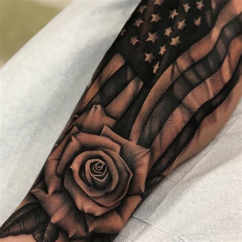 Black American Flag Tattoo