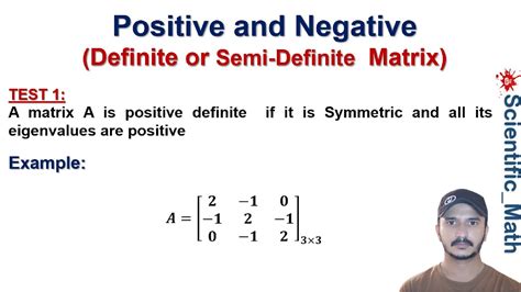 Test 1 Positive and Negative Definite or Semi Definite Matrix With ...