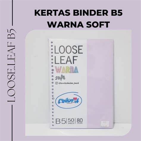 Jual Kertas Binder B5 WARNA PASTEL 100 lembar/Kertas Loose Leaf B5 ...