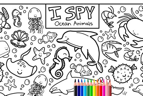 Cartoon Sea Animals Coloring Pages