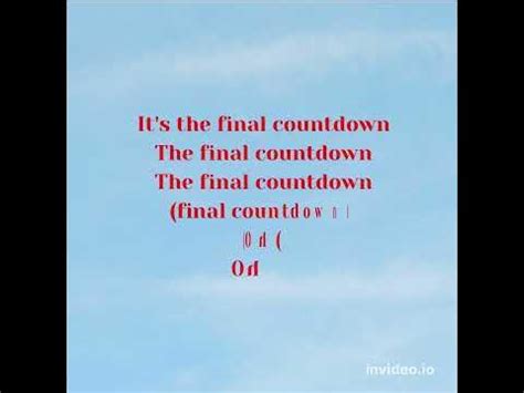 Final countdown song lyrics - YouTube