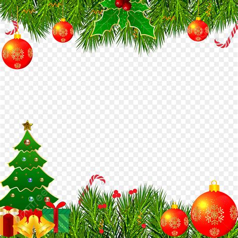 Merry Christmas Tree Vector PNG Images, Merry Christmas Border With ...