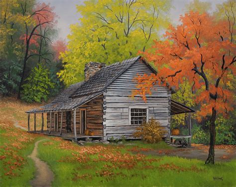 Appalachian Retreat-autumn Painting by Kyle Wood