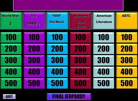 Free Jeopardy Powerpoint Template With Sound