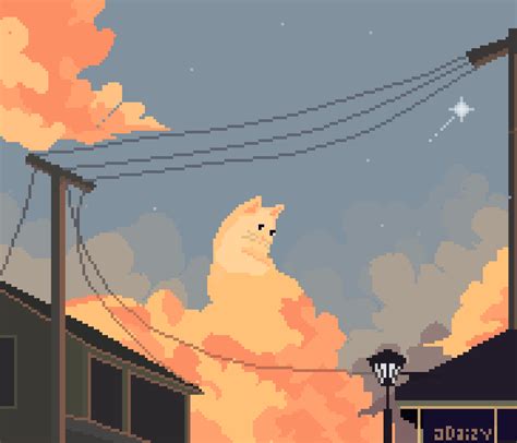 kitty cloud pixelart : r/PixelArt