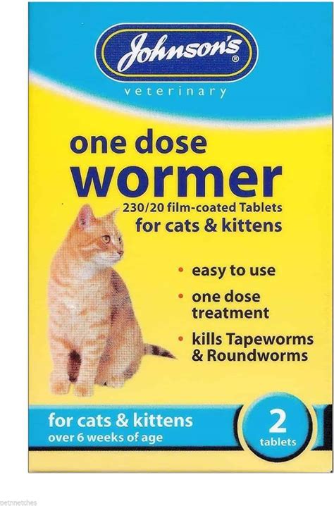 Johnson’s One Dose Wormer for Cats and Kittens - Worm - Medication ...