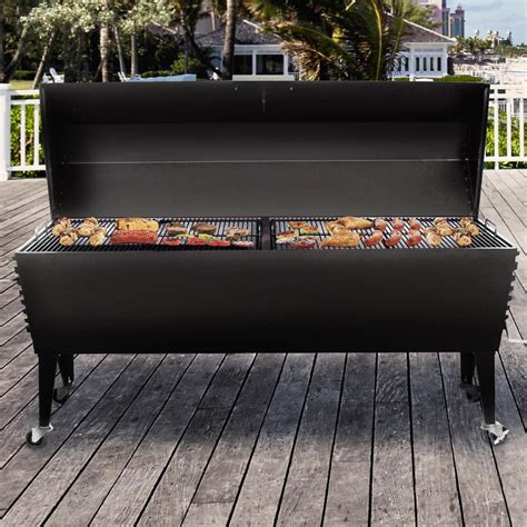 Cajun Grill Stretch 72-Inch Charcoal BBQ Grill - Black : BBQ Guys