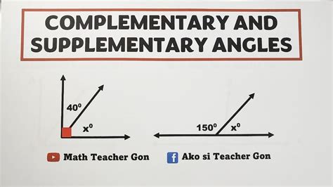 Complementary and Supplementary Angles - Grade 7 Math @MathTeacherGon ...