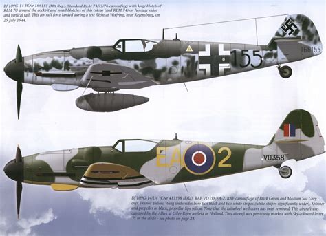 Messerschmitt Bf 109 G-14s Profiles from: Bf 109 Late Versions ...