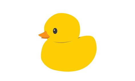 Yellow rubber duck clipart. Simple cute yellow duck toy flat vector ...