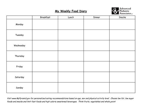 8 Best Images of Weekly Food Journal Printable Worksheet - Journal Food ...