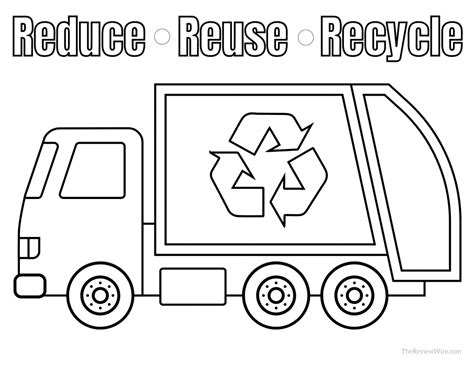 Reduce Reuse Recycle Coloring Page - The Review Wire in 2023 | Reduce ...