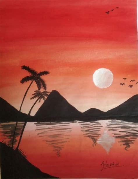 Sunset Beach Landscape Painting - Art Prime - Paintings & Prints ...