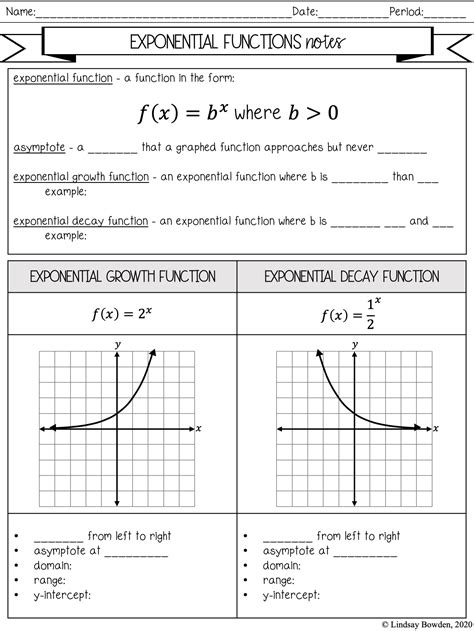 Worksheet On Exponential Function