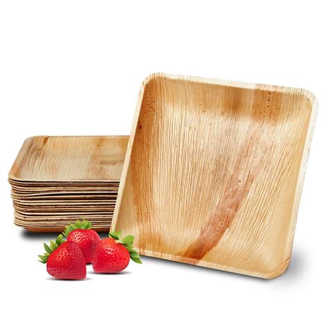 FHIL Disposable Palm Leaf Plates - Compostable, Biodegradable, All ...