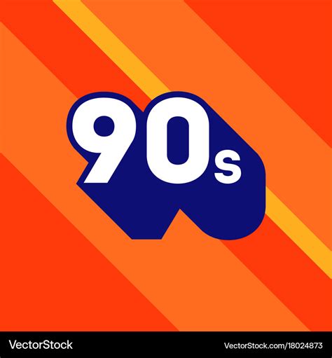 90s logo design 1990s sign with long shadow Vector Image