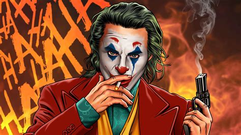 The Joker smoking with gun Wallpaper ID:6292