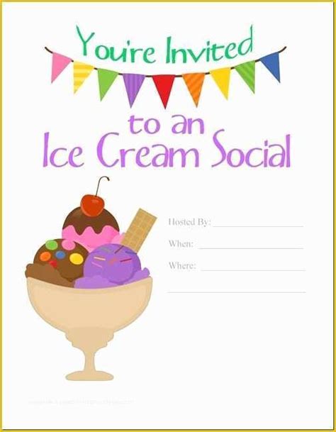 Ice Cream social Invitation Template Free Of Ice Cream social ...