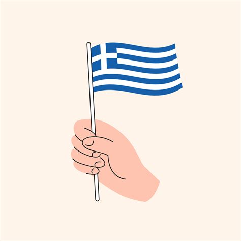 Cartoon Hand Holding Greek Flag. The Flag of Greece, Concept ...