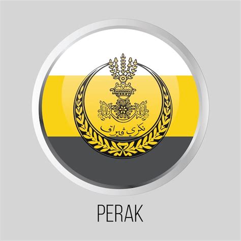 Premium Vector | Vector button flag of perak state of malaysia on round ...