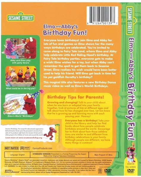 SESAME STREET Elmo and Abby's Birthday Fun! (DVD, 2009) ENGLISH ...